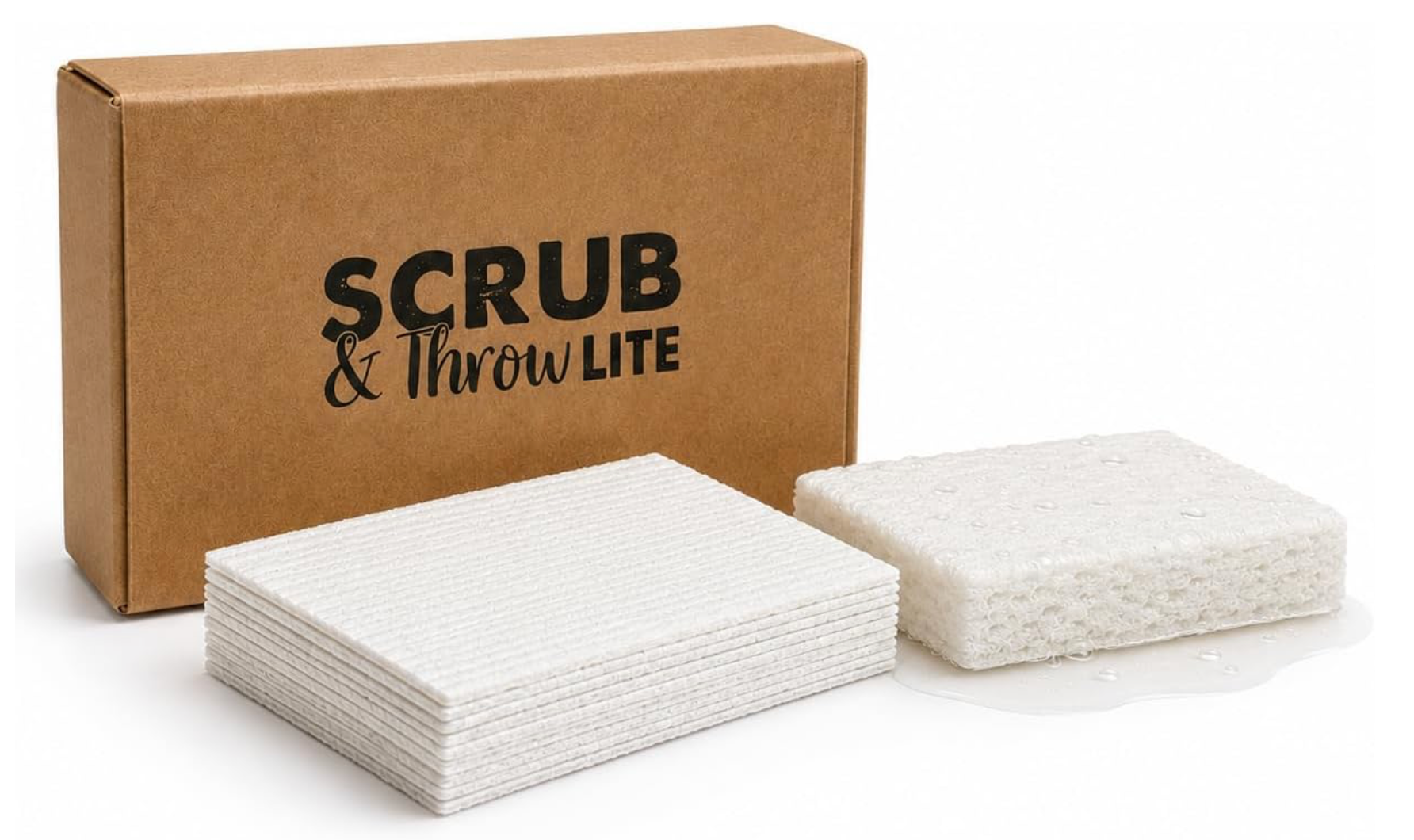 Natural cellulose scrub sponges — plant-based and plastic-free