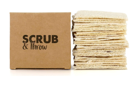 Natural loofah scrub sponges — plastic-free, compostable, USDA Certified Biobased