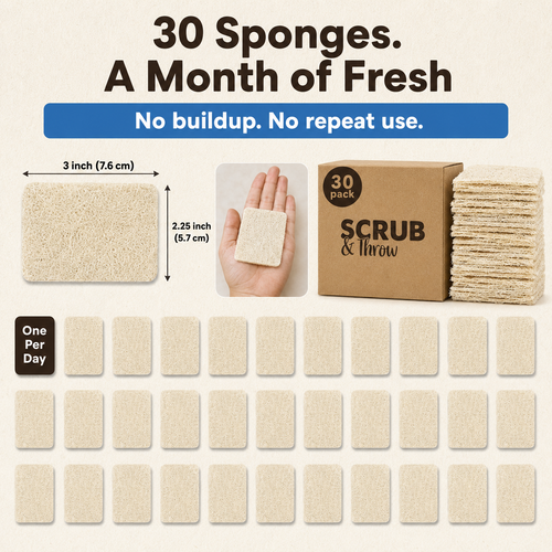 Natural Loofah Scrub Sponge — 90 Pack