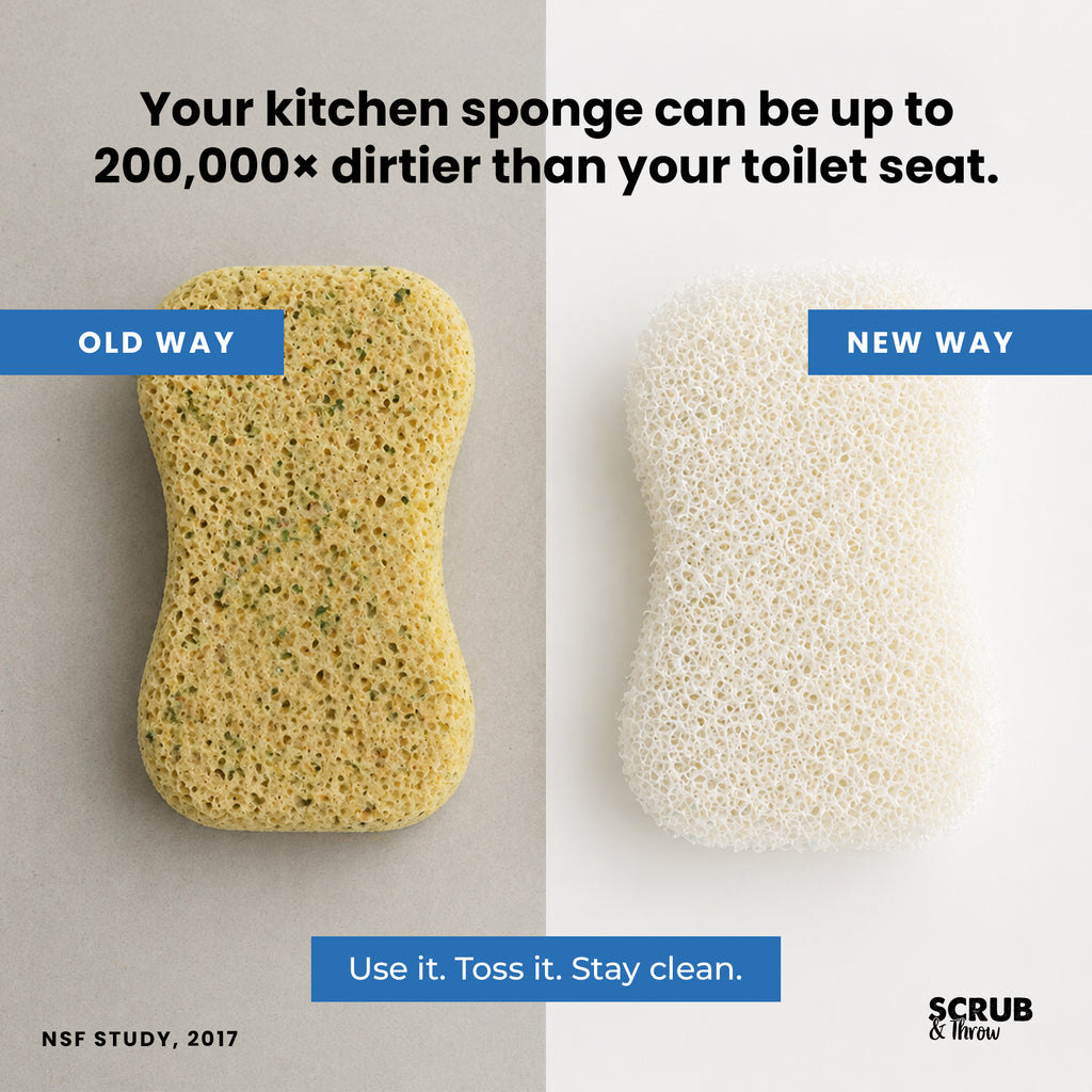 Scrub & Throw XL loofah scrub sponge, 15-pack - compostable non-scratch dish sponge (view 3)